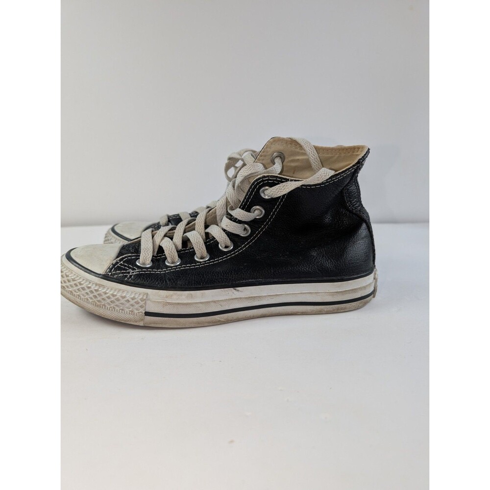 Converse Chuck Taylor All Star Leather High Top Black Men 4 Women 6 - Picture 4 of 13